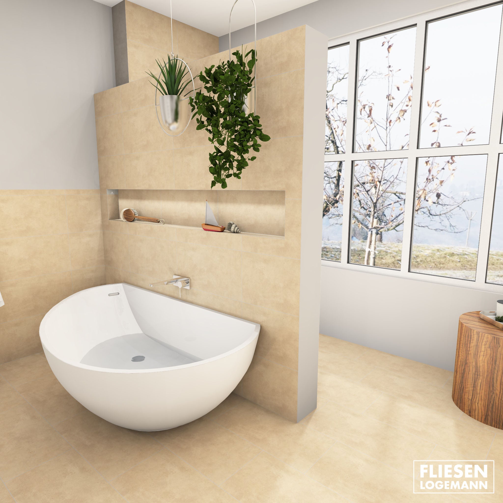 Bodenfliese Qube beige R10 30x60cm